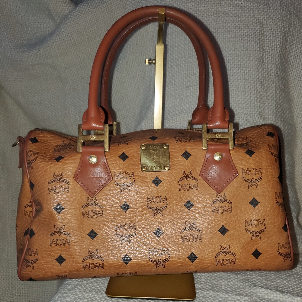 MCM Visetos Brown Monogram Handbag